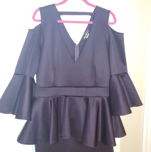 Plum Ruffle Dress - Picture 2 of 8